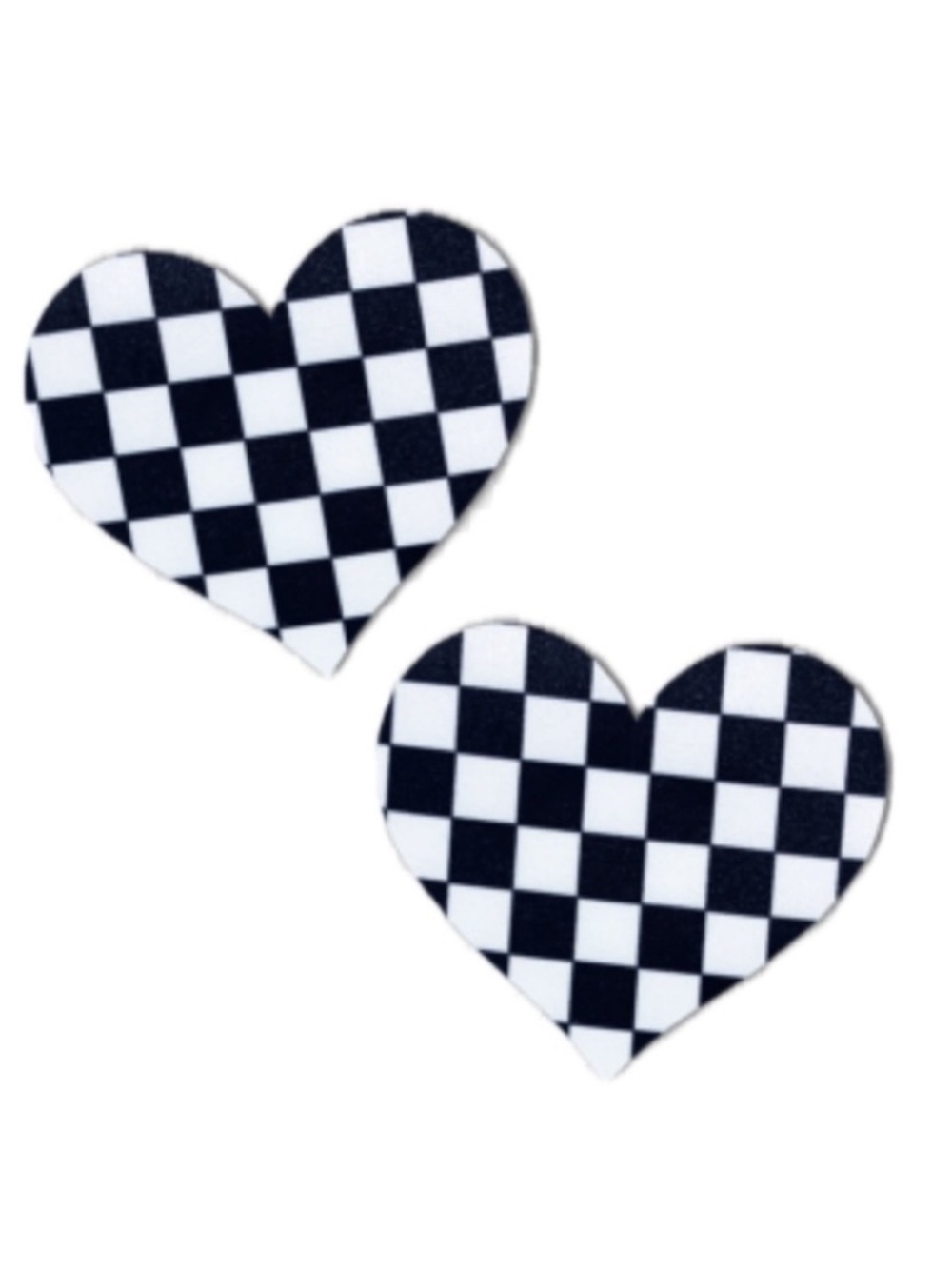 Black White Checkerboard Heart Pasties Y2K Festival Rave